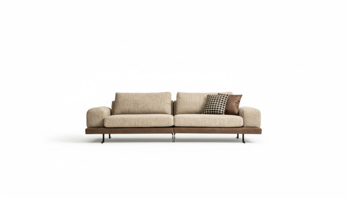 Beiges Sofa Luxus Dreisitzer Moderner Stil Wohnzimmer Couch Polstermöbel