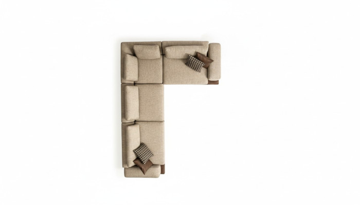Beiges Ecksofa Polster Eckgarnitur L-Form Sofa Moderne Wohnlandschaft Couch