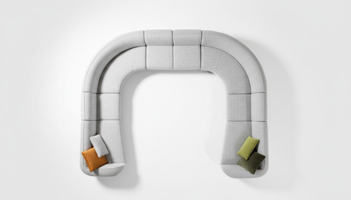 Villen Sofa Ecksofa L-Form Design Polstersofa Stil Textil Wohnlandschaft Grau