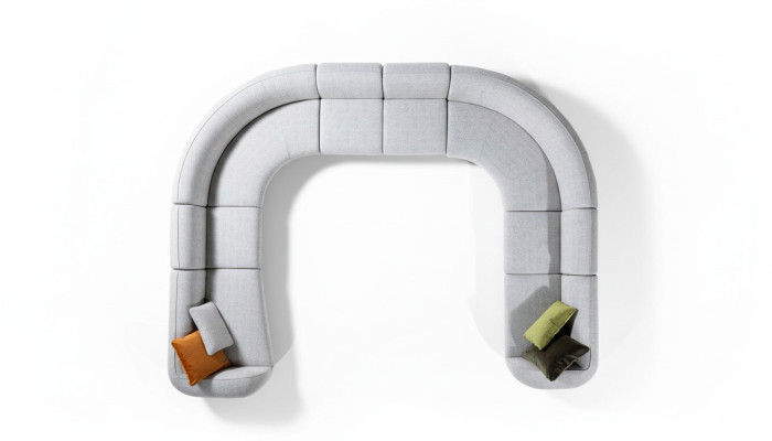Sofa U-Form Luxus Wohnzimmer Design Modern Textil Wohnlandschaft Couch