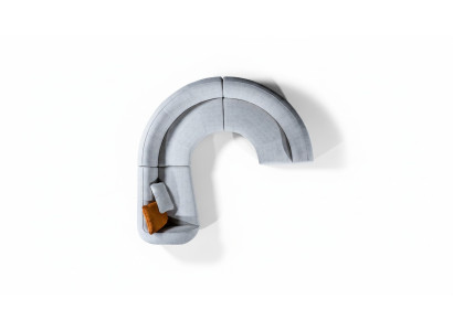 Rundes Ecksofa U-Form Couch Polster Eckcouch Garnitur Modulare Sitzgruppe
