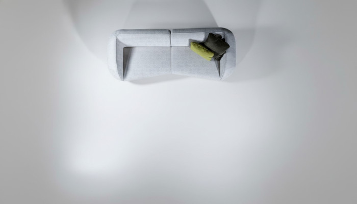 Designer Graues Sitzsofa Polstermöbel Wohnzimmer Modern Viersitzer Neu