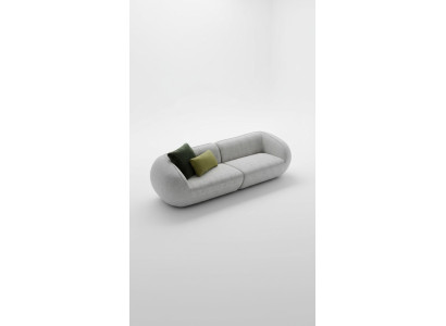Graue Sofagarnitur Dreisitzer Sessel Garnitur Polstermöbel Luxus Design