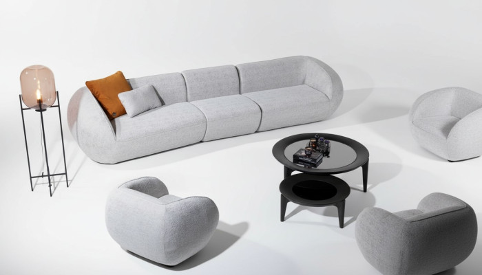 Wohnzimmermöbel Set Fünfsitzer Sessel Polstermöbel Sofa Möbel Design 2tlg