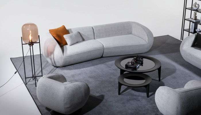 Graue Luxus Sofagarnitur Viersitzer Sessel Luxus Couchen Textilmöbel