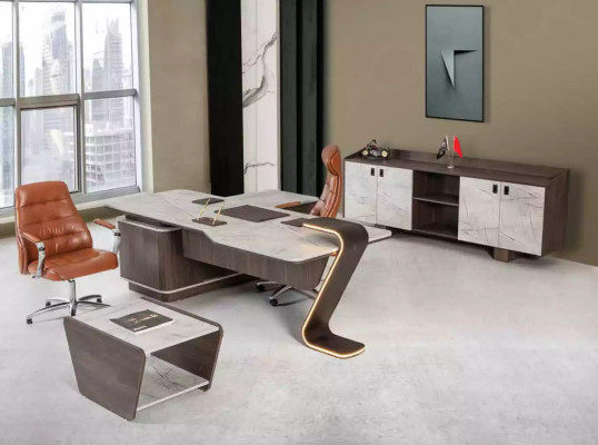 Schreibtisch LED Beleuchtet Design Tisch Büro Einrichtung Tische 250cm