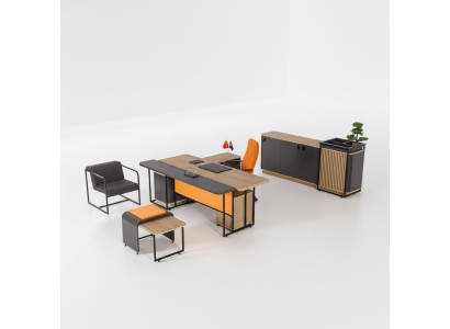 Arbeitszimmer Schreibtisch Büroausstattung Büroschrank Luxus Couchtisch