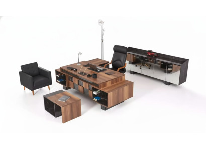 Komplettes Büromöbel Set Arbeitszimmer Eckschreibtisch Büroschrank Neu