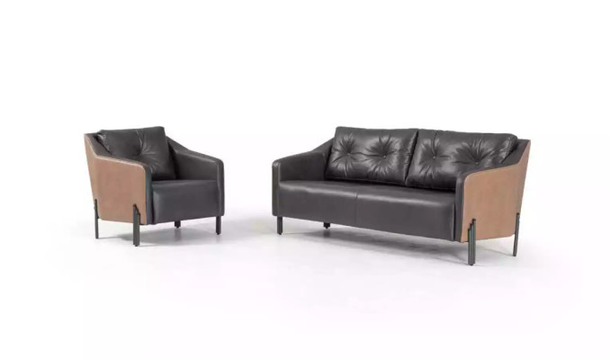 Arbeitszimmer Sofa Couch 3 Sitzer Textil Polster Stoff Neu Büro Möbel