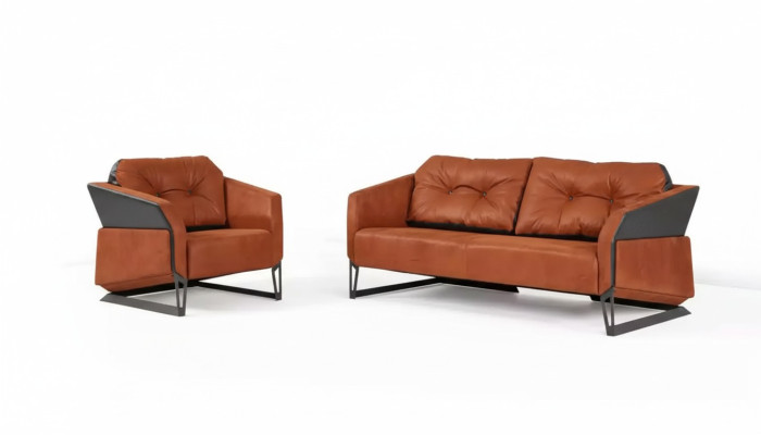 Moderne Sofagarnitur Arbeitszimmermöbel Dreisitzer Büro Sessel Textil 3+1