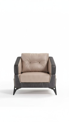 Beige Sessel Arbeitszimmer Textil Möbel Luxus Sitz Polstersessel Lehntuhl