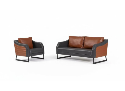 Büro Sofagarnitur Zweisitzer Sessel Luxus Couch-Set Designer Sitzgruppe