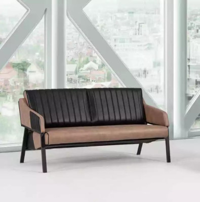 Designer Beige Sofagarnitur Zweisitzer Sessel Couch Garnitur Polster 2+1