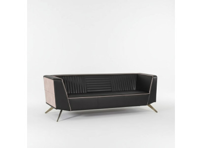 Designer Schwarzes Polstersofa Stoffmöbel Arbeitszimmermöbel Büro Couch