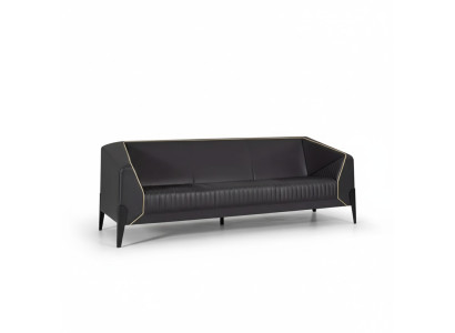 Schwarzes Ledersofa Büromöbel Wohnzimmer Neue Couch Luxus Polstersofas