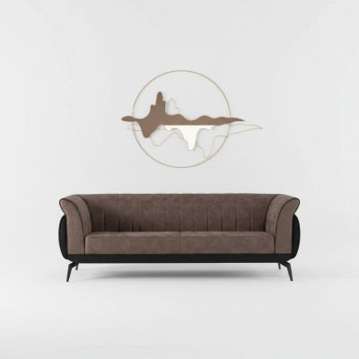 Brauner Dreisitzer Arbeitszimmer Sofa Luxus Designer Möbel Büro Couch