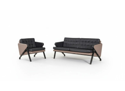 Moderne Sofagarnitur Luxus Zweisitzer Sessel Polster Design Arbeitsmöbel 2+1