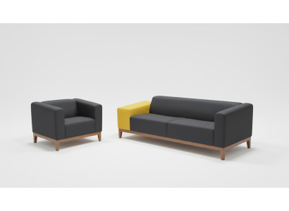 Polstermöbel Graue Sofagarnitur Dreisitzer Sessel Set Arbeitszimmer Set 3+1