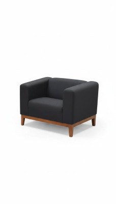 Arbeitzimmer Schwarz Sessel Luxus Sitz Polster Stoff Textil Möbel 92x77x65