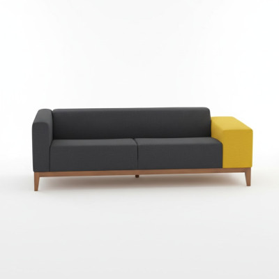 Dreisitzer Sofa Couch Arbeitzimmer Luxus Möbel Textil Polstersofa