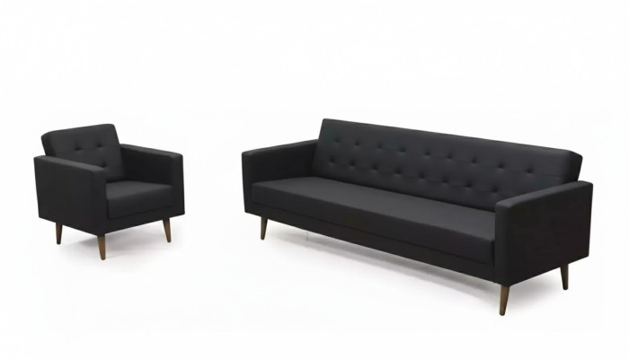 Komplette Sofagarnitur Sessel Dreisitzer Stil Möbel Arbeitszimmer 3+1