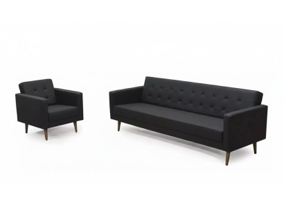 Komplette Sofagarnitur Sessel Dreisitzer Stil Möbel Arbeitszimmer 3+1