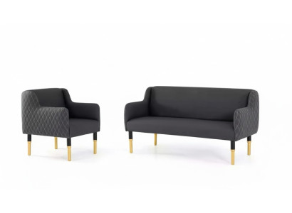 Sofa-Set Edelstahlmöbel Sofagarnitur Zweisitzer Einsitzer Sessel Polster