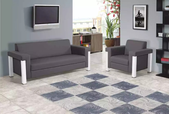 Sofa 3 Sitzer Arbeitszimmer Textil Möbel Polster Stoff Couch Modern Designer
