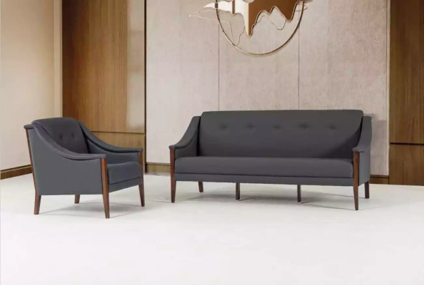 Sessel Arbeitszimmer Polstersessel Grau Sitz Möbel Textil Modern Designer
