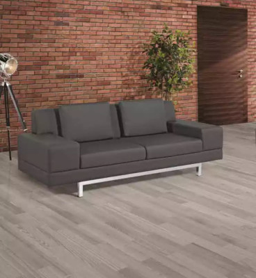 Graue Couchgarnitur Dreisitzer Sessel Sofagarnitur Arbeitszimmer Sofas 3+1
