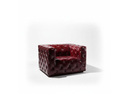 Chesterfield Sessel Ledersofa Luxus Sessel Bordeaux Clubsessel Neu