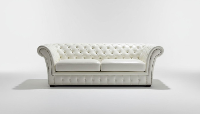 Chesterfield Sofa Luxus Dreisitzer Sofas Wohnzimmer Couchen Weiß