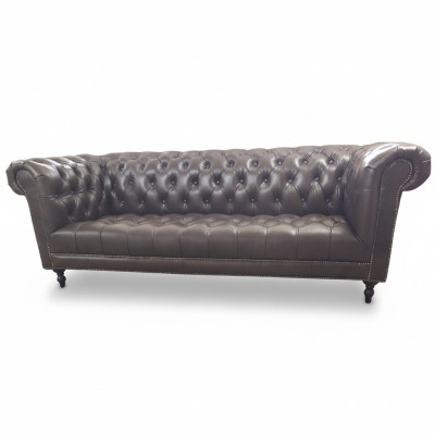 Sofa 4 Sitzer Chesterfield Couch Luxus 245cm Ledersofa Couchen Möbel