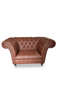 Luxus Chesterfield Sessel Leder Sitz Lounge Sessels Braun Modern