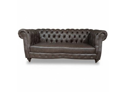 Sofa 3 Sitzer Chesterfield Couch Echtleder Sofas Braun Couchen Möbel