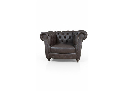 Chesterfield Sessel Couch 1 Sitzer Leder Lounge Sitz Luxus Einsitzer