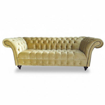 Luxus Sofa Dreisitzer Design Chesterfield Textil Couchen Modern