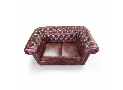 Sofa Chesterfield 2 Sitzer Leder Lounge Couchen Sofas Braun Modern