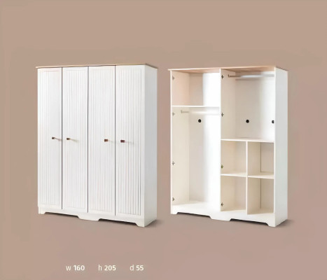 Klassische Möbel Regal Schränke Schrank Schlafzimmer Holz 160cm Luxus