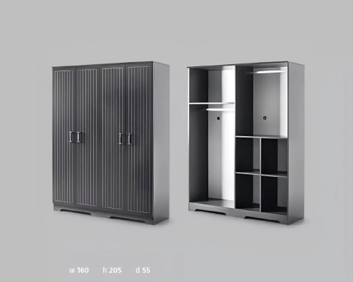 Kleiderschrank Schwarzer Schrank Schränke Schlafzimmer Möbel design