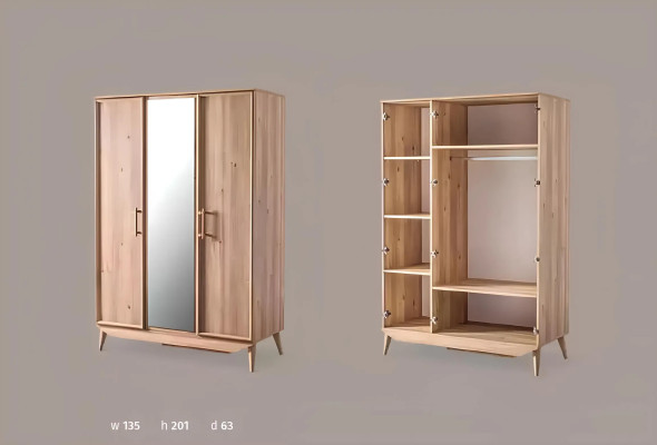 Kleiderschrank braun Holz Schlafzimmer Möbel design Schränke Edler Schrank