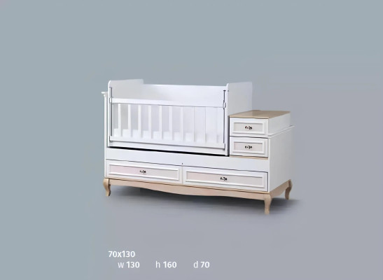 Babybett Kinderbett Bett Set Schublade weiß im modernen Kinderzimmer