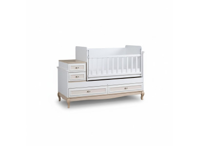 Babybett Kinderbett Bett Set Schublade weiß im modernen Kinderzimmer