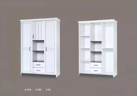 Landhaus Kleiderschrank Schlafzimmer Möbel Holz Weiß Schrank Edle Schränke