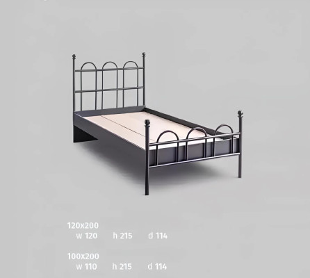 Schwarzes Metall Bett Klassisches Bettgestell Jugendzimmer Schwarz