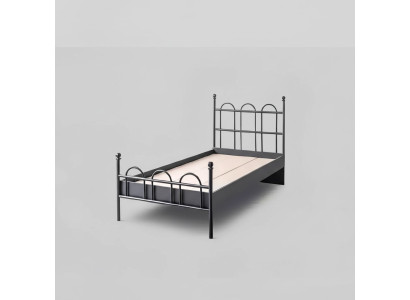 Schwarzes Metall Bett Klassisches Bettgestell Jugendzimmer Schwarz