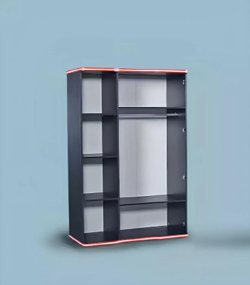 Schwarzer Kleiderschrank Schrank Möbel Schränke Kinderzimmer Holz 131x60x200