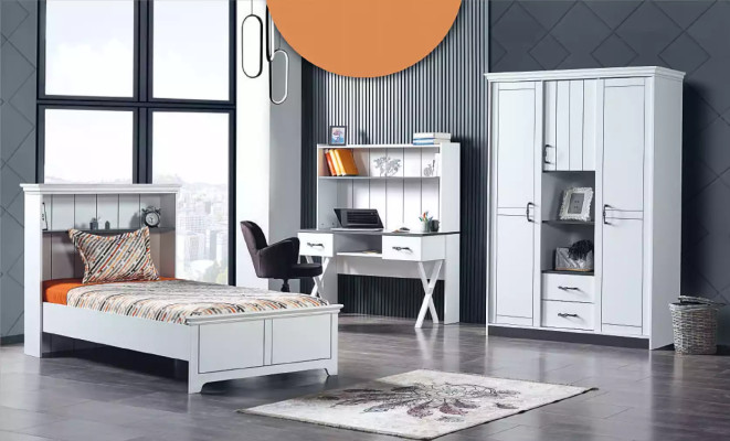 Holzbett Schlafzimmer Design Luxus Möbel Jugendzimmer Weiß Klassisch