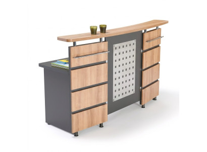 Moderne Empfangstheke mit Kommode aus grauem Holz Büromöbel neu