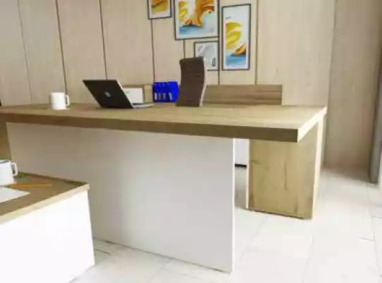 Büro Modernes Set Eckschreibtisch brauner Couchtisch Aktenschrank 3tlg.
